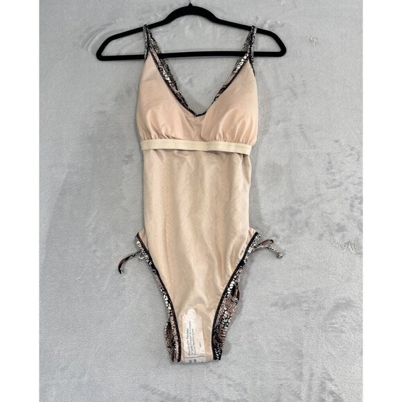 Kona Sol Brown Snake Print Swimsuit Medium Coverage One Piece Women's Sz L NWT - Picture 8 of 10